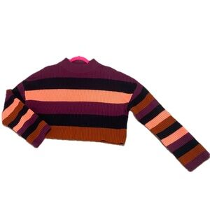 Express Striped Cropped Sweater Size Small Petite